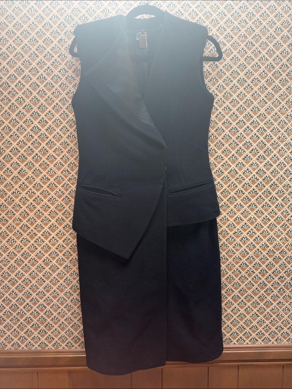 Thomas Wylde Black Sleeveless Long Vest Coat